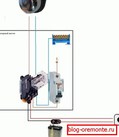 Схема соединения звонка, работающего от батарейки