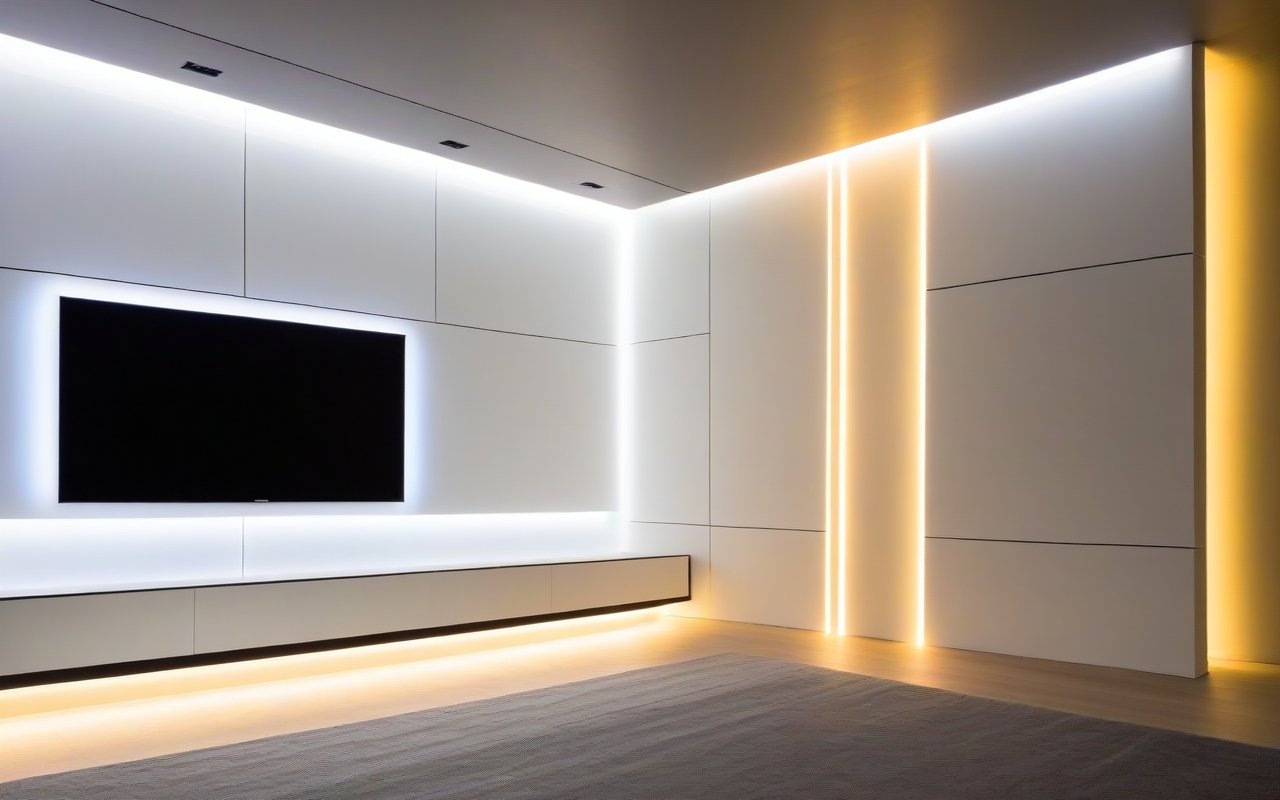 Использование світлодіодного підсвічування у натяжних і натяжно-гипсокартонних стелях для створення атмосферного освітлення 1 Использование світлодіодного підсвічування у натяжних і натяжно-гипсокартонних стелях для створення атмосферного освітлення